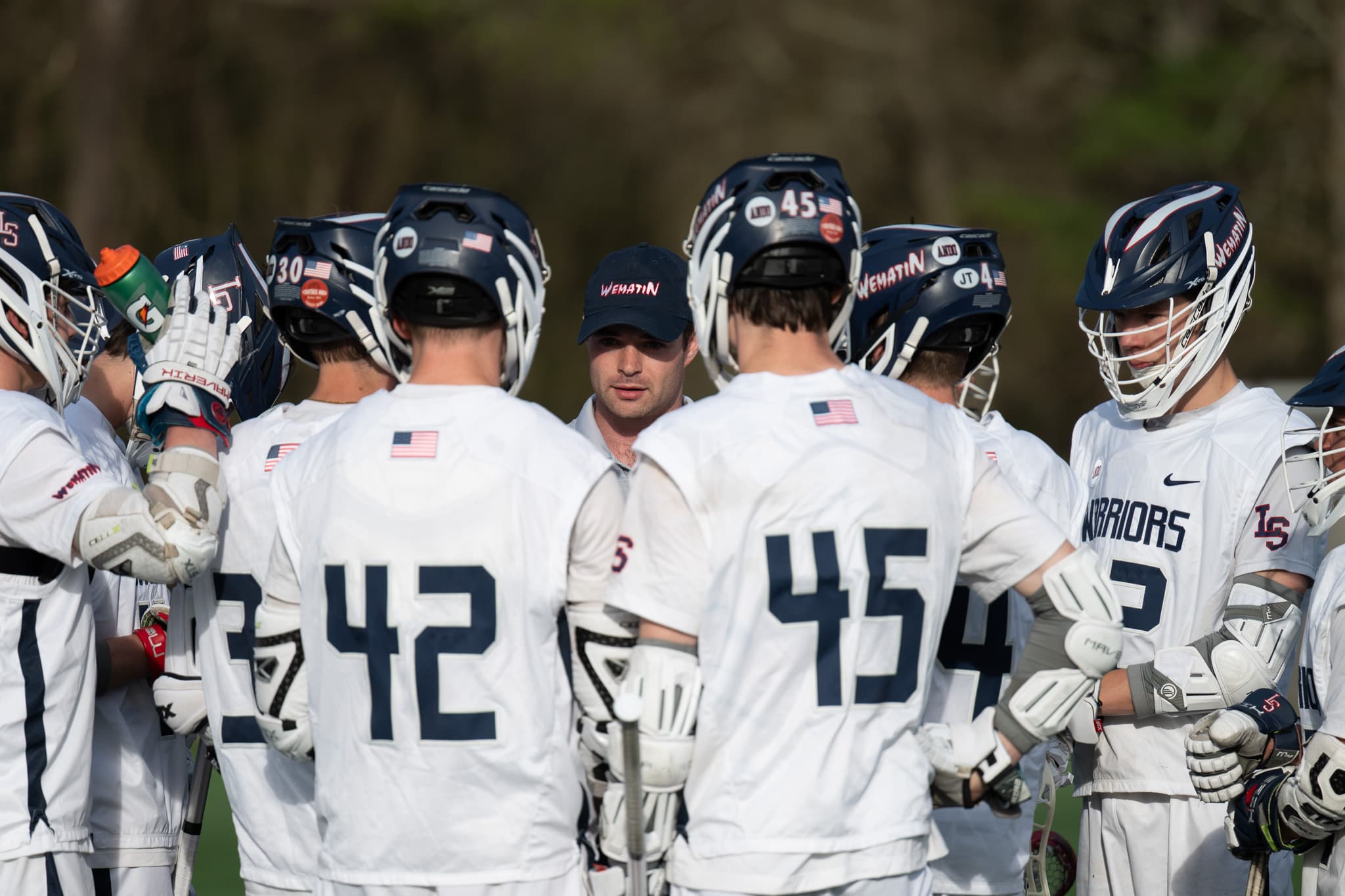 Coach Frey In A Huddle